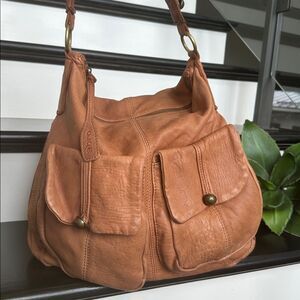 Abro genuine, leather, shoulder purse, slouchy, oversized, soft luxurious